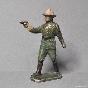 Juguetes antiguos: Sargento, oficial de infantería del ejército americano, Segunda Guerra Mundial. Quiralu, años 50